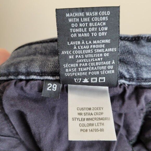 Hudson Size 29 Custom Zoeey Jeans Straight Leg Slim High Rise Ankle Leth Gray - Picture 11 of 12